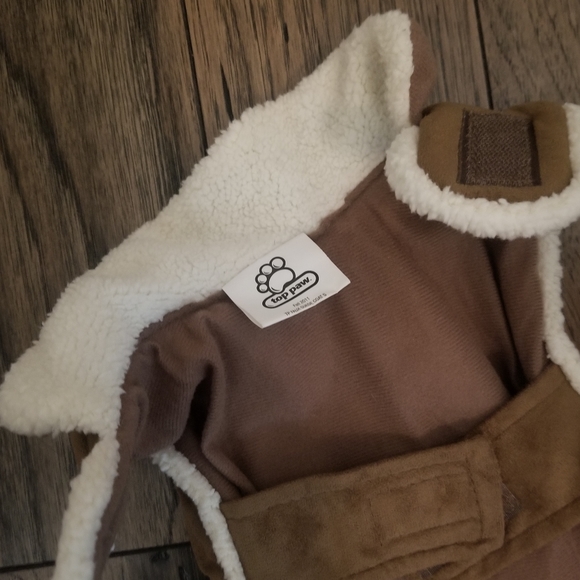 Brown Faux Suede Dog Coat Small - Picture 6 of 7